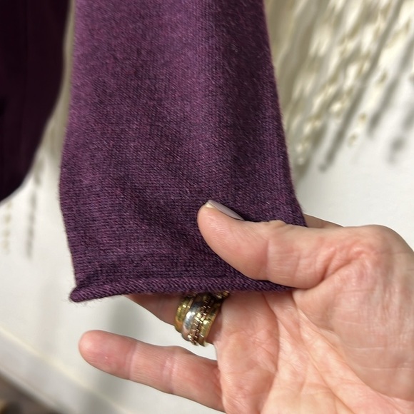 Free People Merino Wool Plum Button Front Cardigan Size S/P - Picture 3 of 9